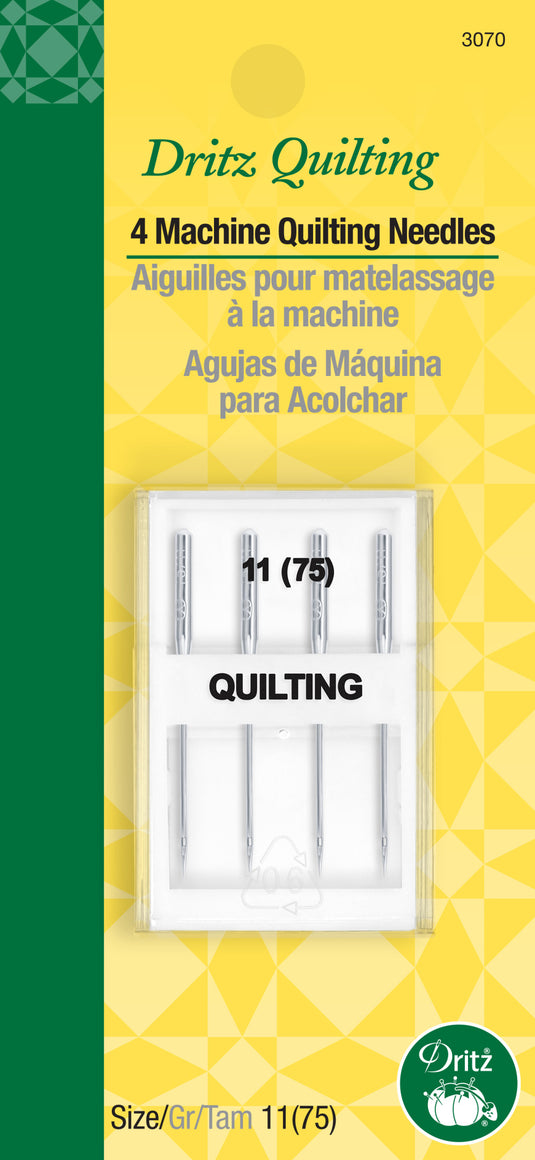 3070|Dritz Machine Quilting Needles, Size 11 (75), 4 pc