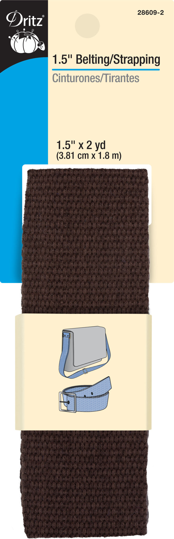 Chargez l'image dans la visionneuse de la galerie, 28609-2|Dritz 1-1/2" Polyester Belting &amp; Strapping, Brown, 2 yd