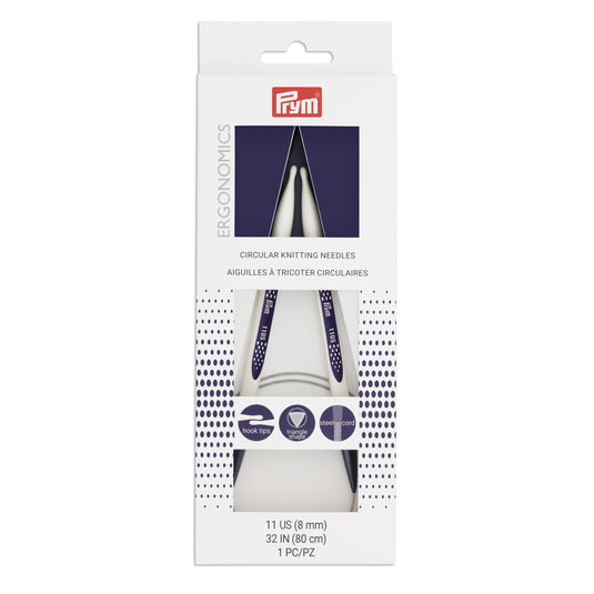 57089|Prym 32" Ergonomic Circular Knitting Needles, US 11 (8mm)