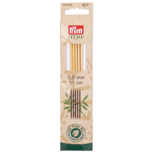 222202|Prym 6" Double Point Bamboo Knitting Needles, 3mm