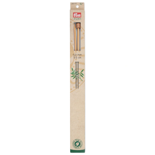 222117|Prym 13" Single Point Bamboo Knitting Needles, 5mm