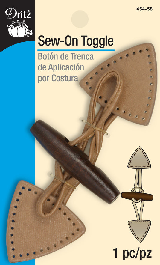 454-58|Dritz Sew-On Toggle, 1 pc, Tan