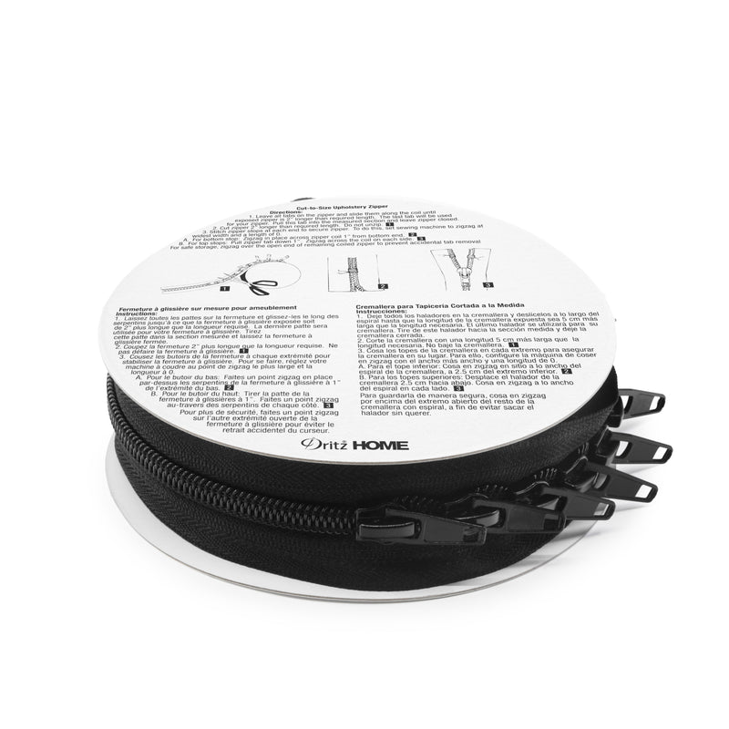 Load image into Gallery viewer, 44239|Dritz Cut-To-Size Upholstery Zipper, Black, 3-1/4 yd