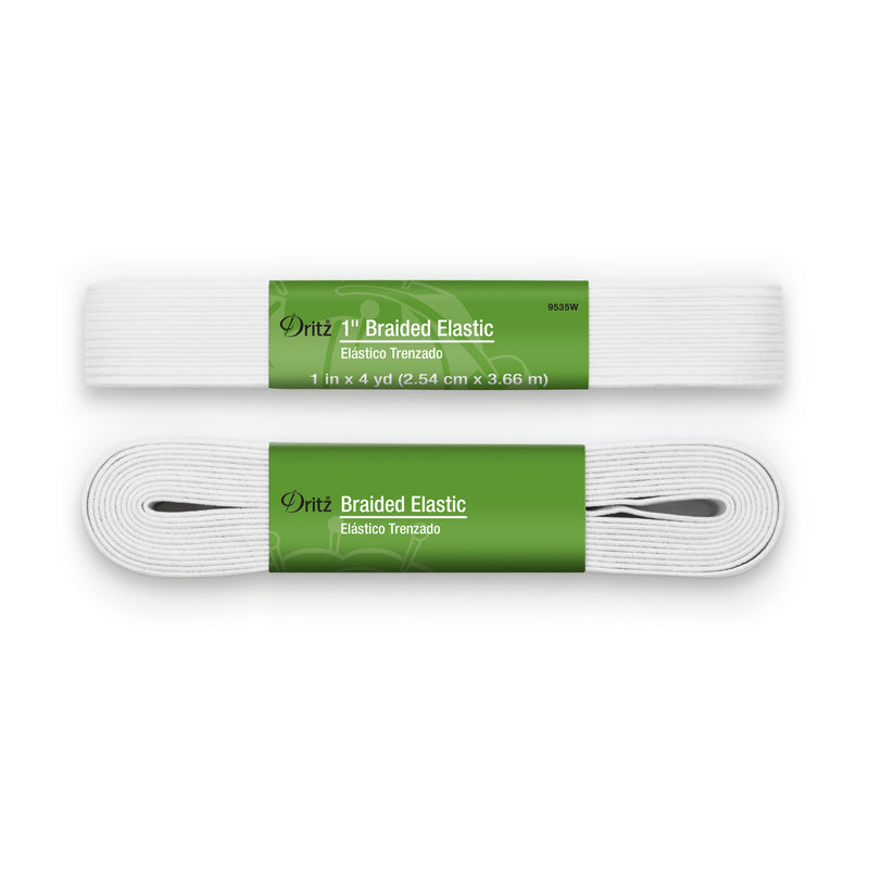Load image into Gallery viewer, 9535W|Dritz 1" White Braided Elastic, 4 yd