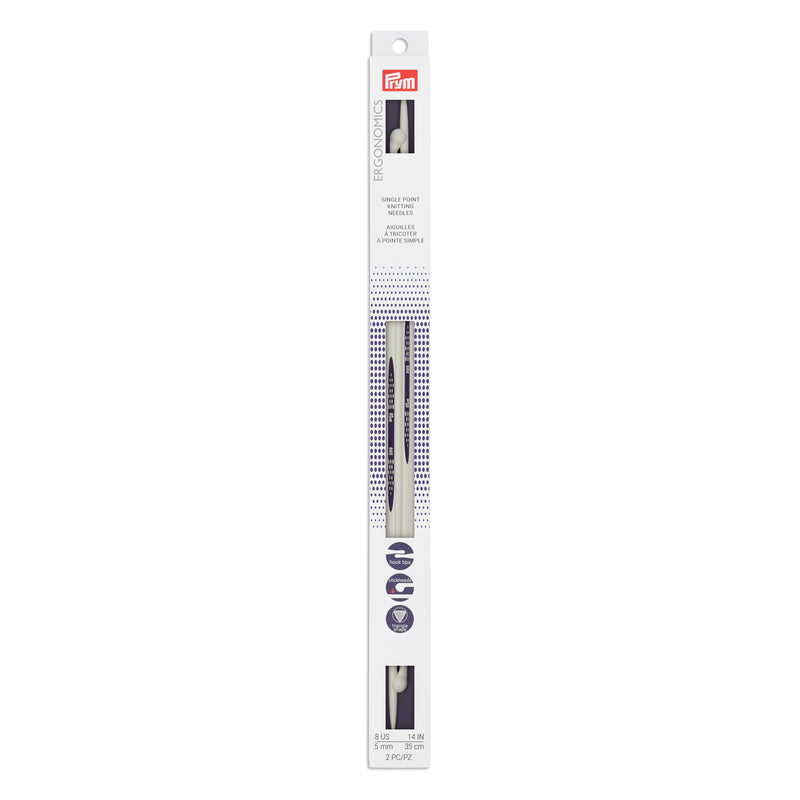Chargez l'image dans la visionneuse de la galerie, 57030|Prym 14" Ergonomic Single Point Knitting Needles, US 8 (5mm)