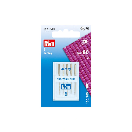 154234|Prym Jersey Sewing Machine Needles, Size 12 (No. 80), 5 pc