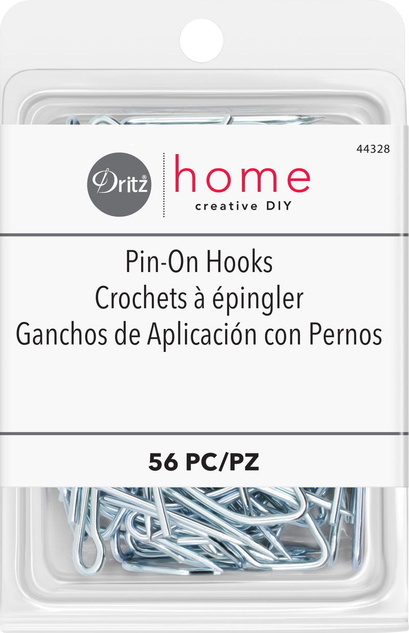 Load image into Gallery viewer, 44328|Dritz Pin-On Hooks, Silver, 56 pc