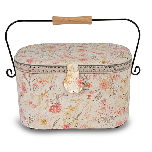 Z10332-212|Dritz Oval Sewing Basket with Metal Handle, Large
