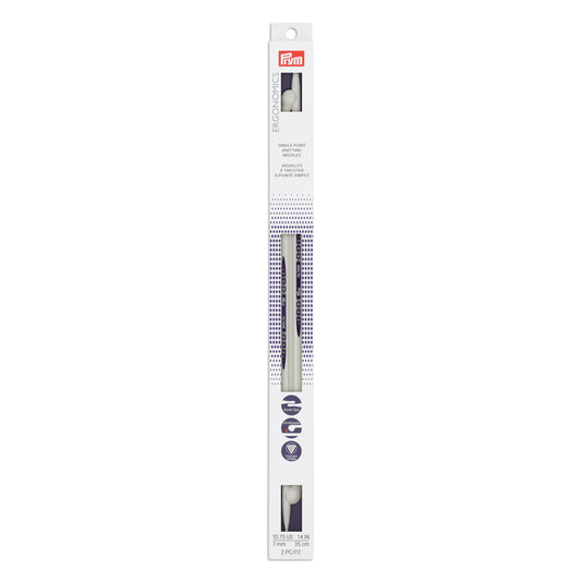 57033|Prym 14" Ergonomic Single Point Knitting Needles, US 10.75 (7mm)
