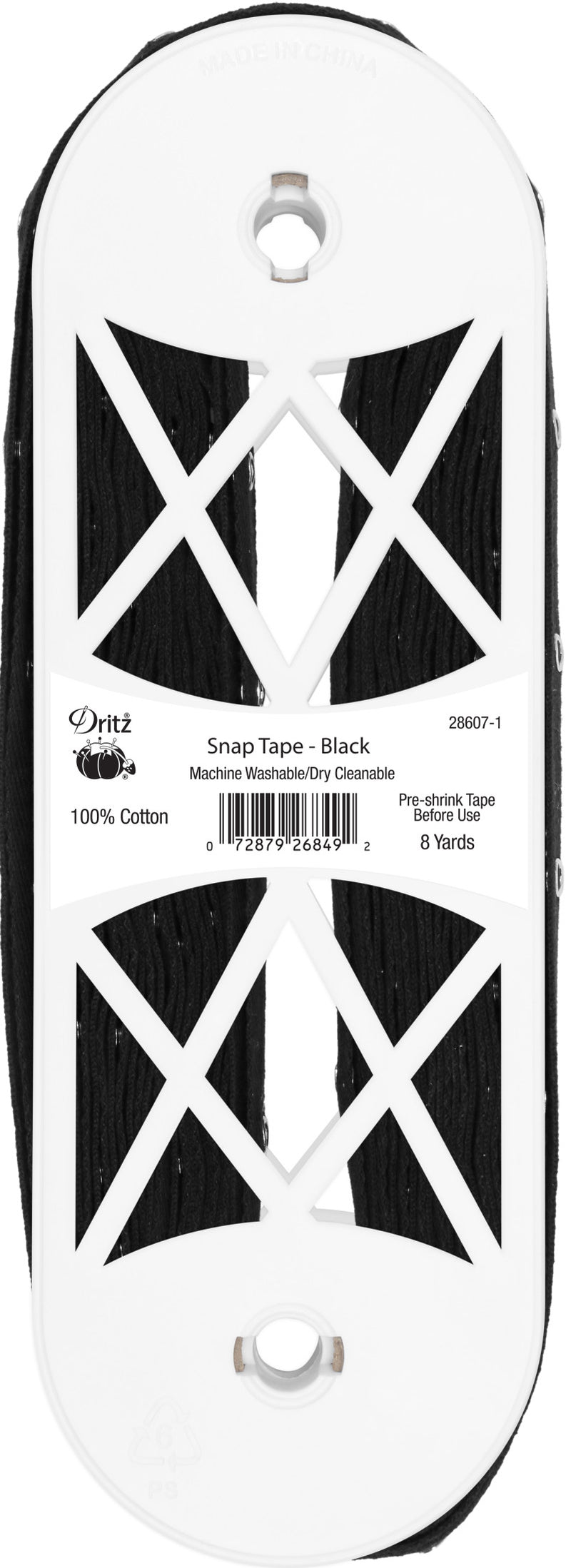 Load image into Gallery viewer, 28607-1|Dritz Snap Tape with Metal Snaps, Black, 8 yd