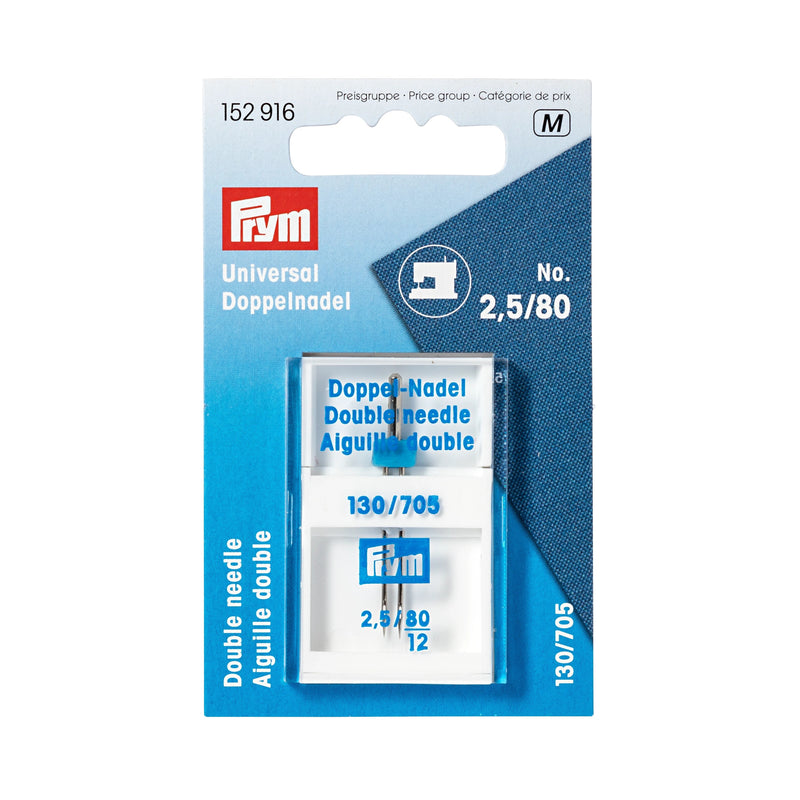 Load image into Gallery viewer, 152916|Prym Double Sewing Machine Needle, Universal, Size 2.5 (No. 80)