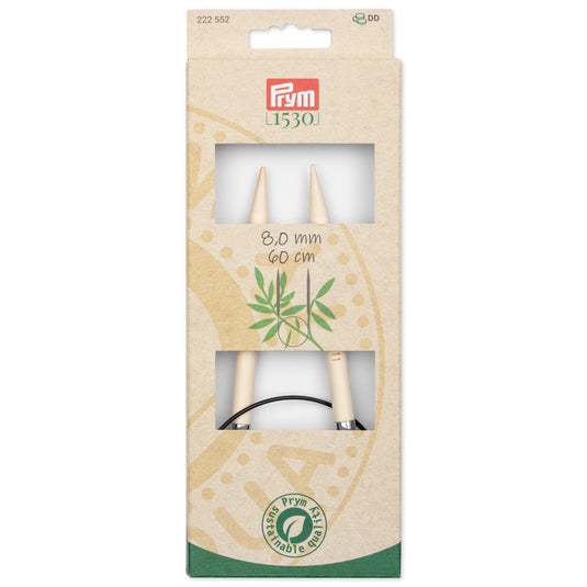 222552|Prym 24" (60 cm) Circular Bamboo Knitting Needles, US 11 (8 mm)