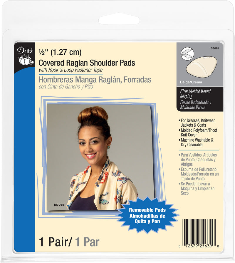Load image into Gallery viewer, 53081|Dritz 1/2" Covered Raglan Shoulder Pads, Beige