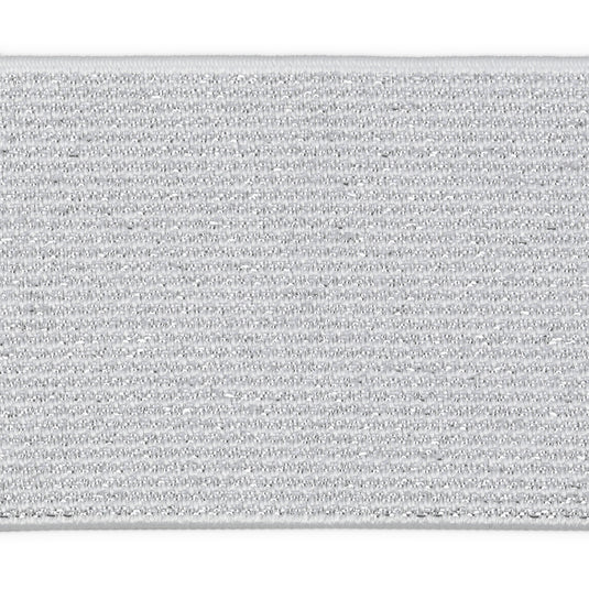 9578S|Dritz 1-3/4" Metallic Waistband Elastic, Silver Metallic, 2 yd
