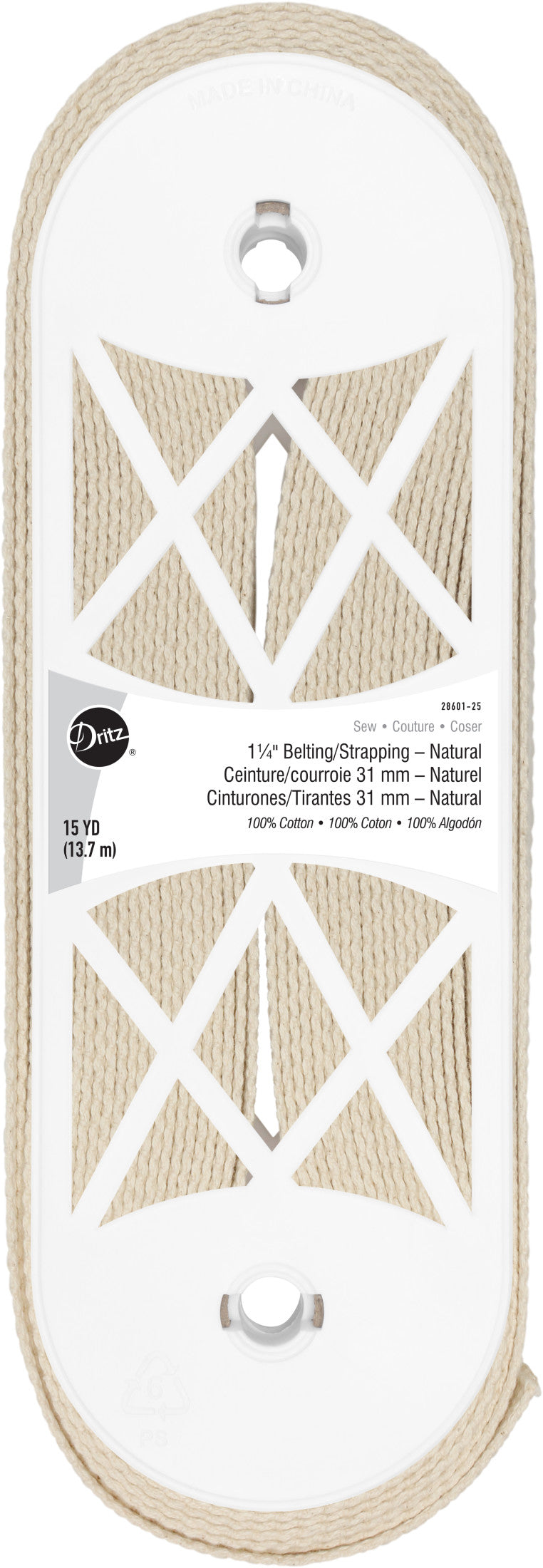 Chargez l'image dans la visionneuse de la galerie, 28601-25|Dritz 1-1/4" Cotton Belting &amp; Strapping, Natural, 15 yd