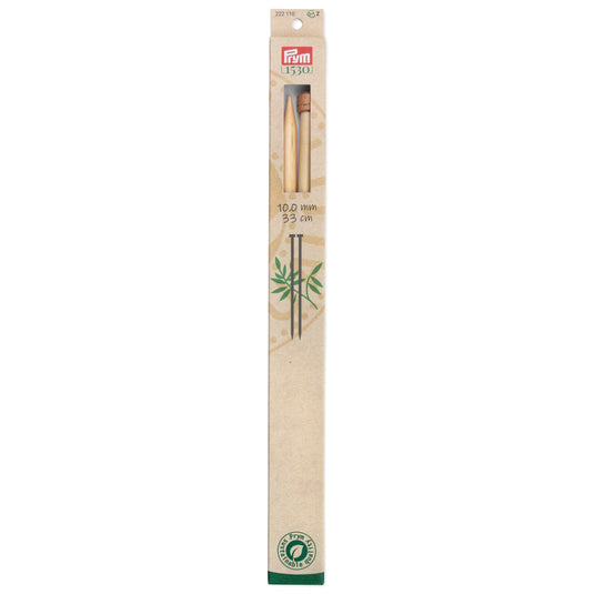 222110|Prym 13" Single Point Bamboo Knitting Needles, 10mm