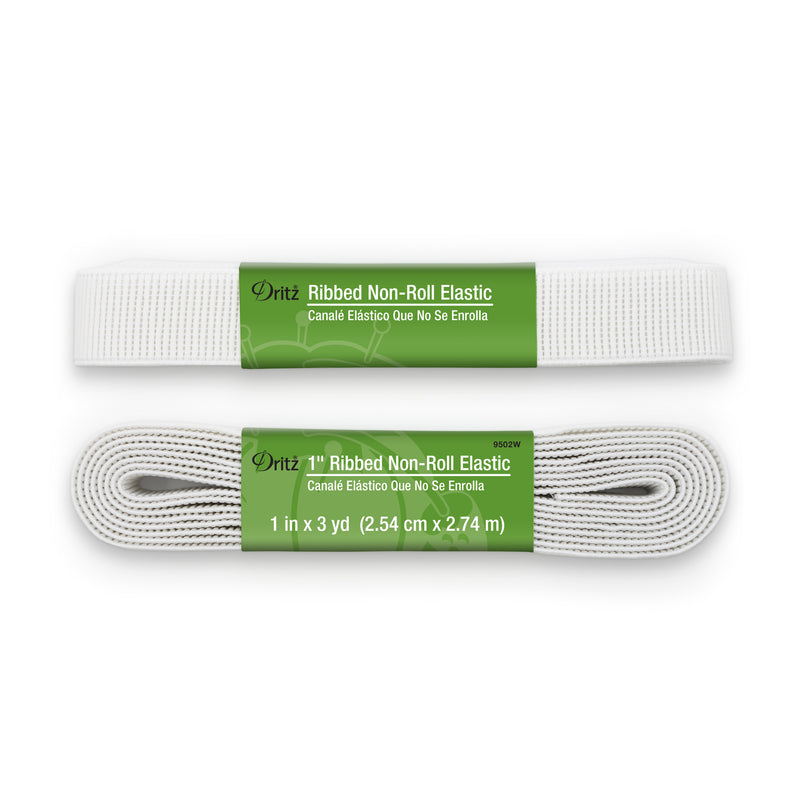 Chargez l'image dans la visionneuse de la galerie, 9502W|Dritz 1" Ribbed Non-Roll Elastic, White, 3 yd