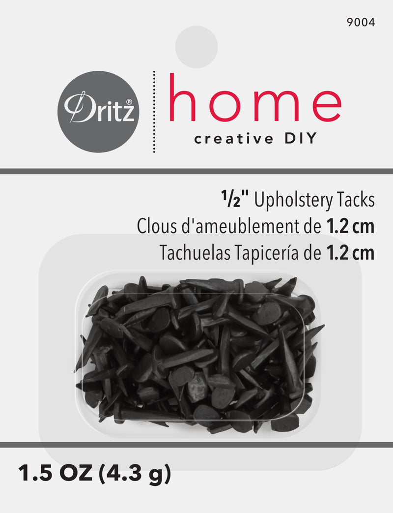Load image into Gallery viewer, 9004|Dritz 1/2" Upholstery Tacks, Black, 1.5 oz.
