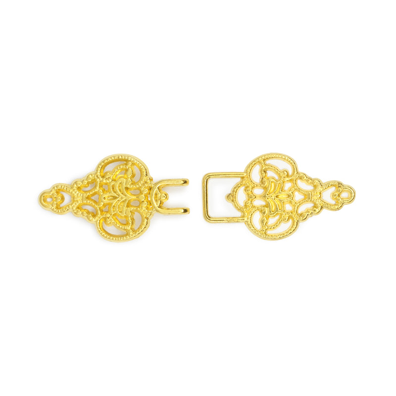 Cargue la imagen en el visor de la galería, 499|Dritz Filigree Hook &amp; Eye, 1 pc, Gold