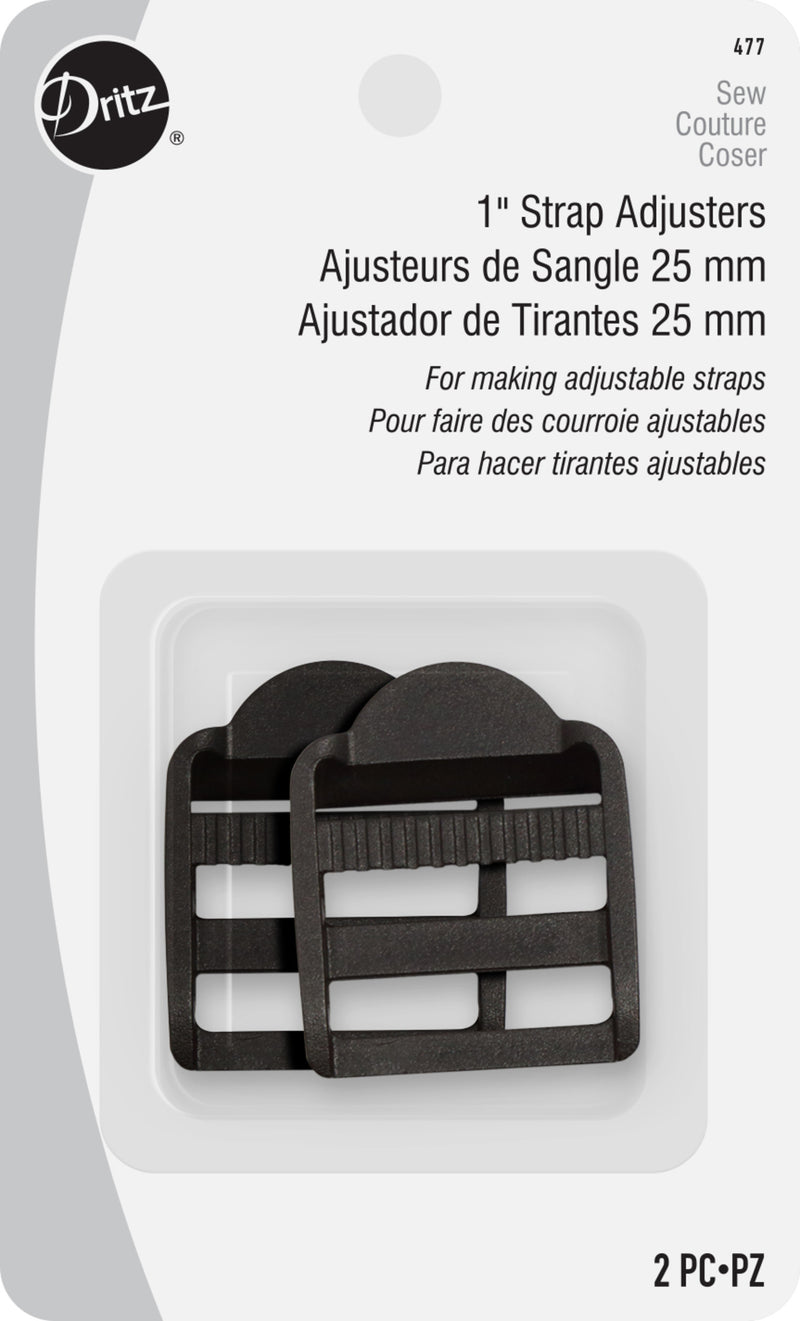Load image into Gallery viewer, 477|Dritz 1" Strap Adjusters, Black, 2 pc