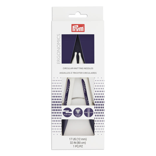 57092|Prym 32" Ergonomic Circular Knitting Needles, US 17 (12mm)