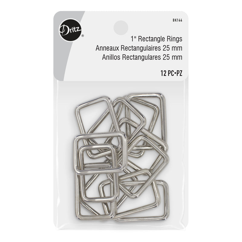 Load image into Gallery viewer, BK144|Dritz 1" Rectangle Rings, Nickel, 12 pc