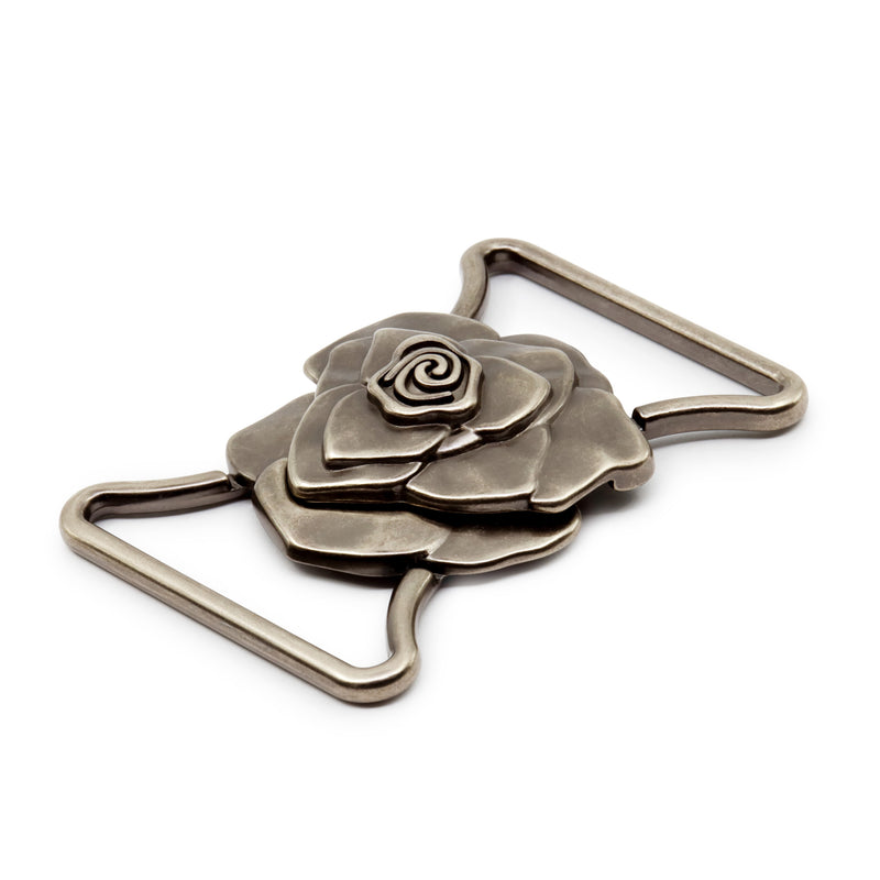 Load image into Gallery viewer, 189-68|Dritz Rose Fashion Buckle, Antique Silver
