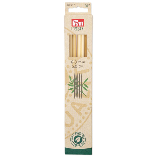 222217|Prym 8" Double Point Bamboo Knitting Needles, 6mm