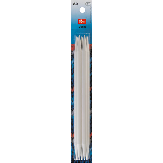 218650|Prym 8" Double Point Plastic Knitting Needles, 8mm