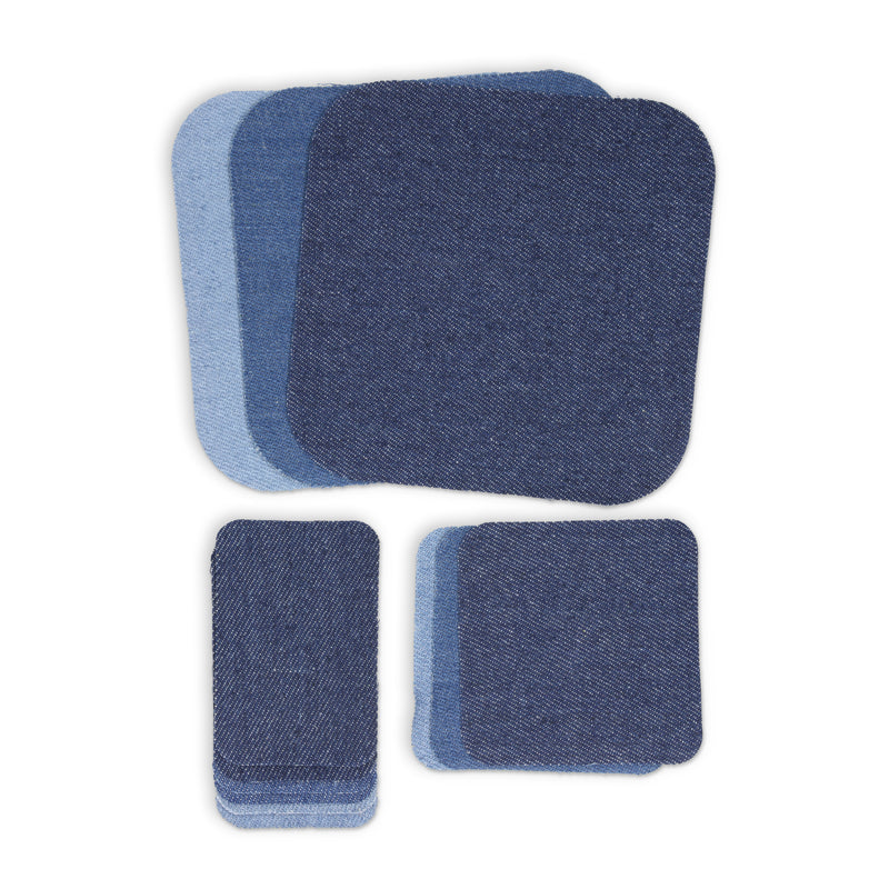 Cargue la imagen en el visor de la galería, 55282|Dritz Denim Iron-On Patches, Assorted, 12 pc