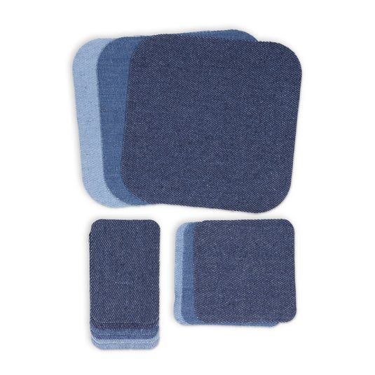 55282|Dritz Denim Iron-On Patches, Assorted, 12 pc