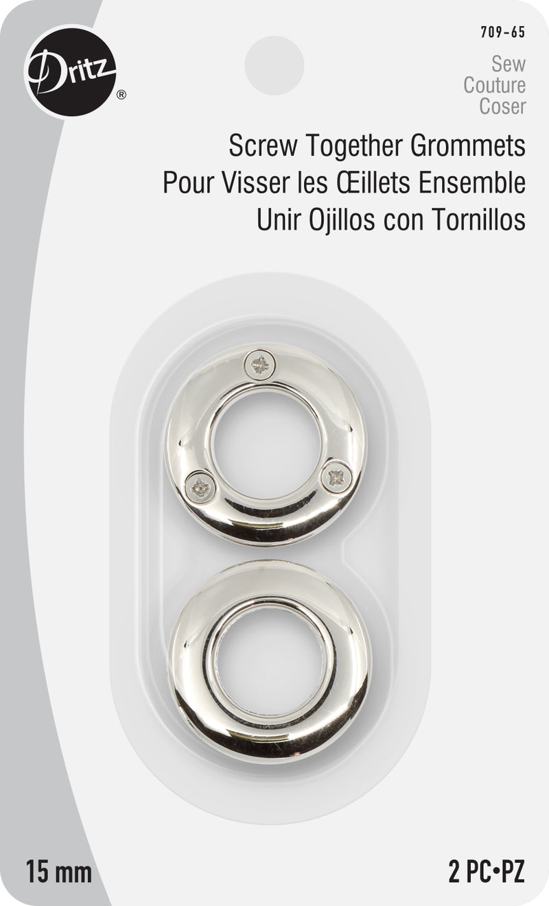 Load image into Gallery viewer, 709-65|Dritz Screw Together Grommets, 2 pc, Nickel
