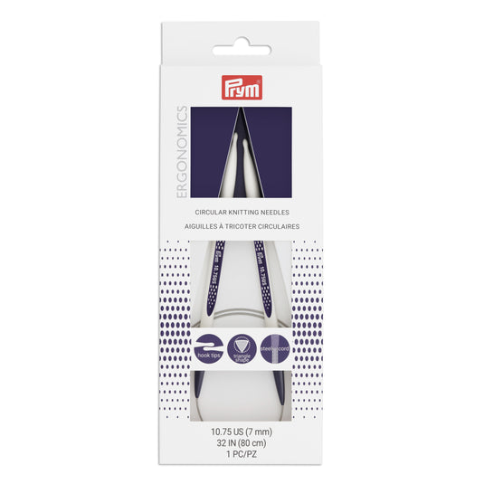 57088|Prym 32" Ergonomic Circular Knitting Needles, US 10.75 (7mm)