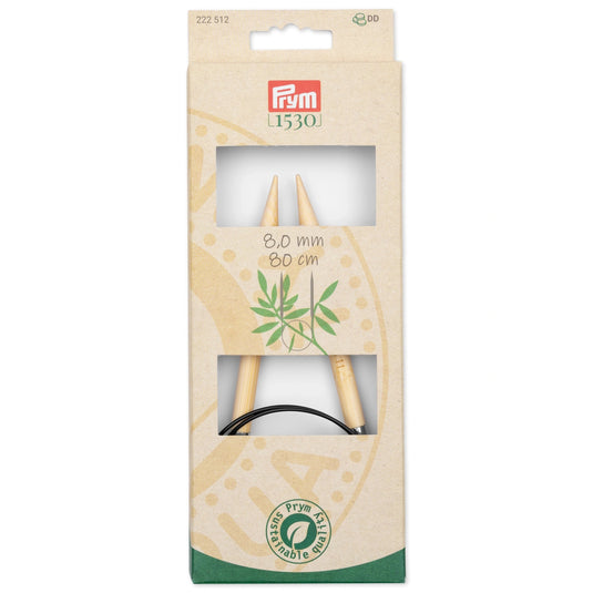222512|Prym 32" (80 cm) Circular Bamboo Knitting Needles, US 11 (8 mm)