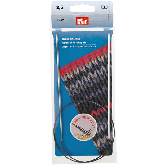 212112|Prym 24" Circular Brass Knitting Needles, 2.5mm