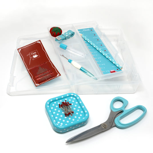 27084|Dritz Essential Sewing Box Kit, Blue