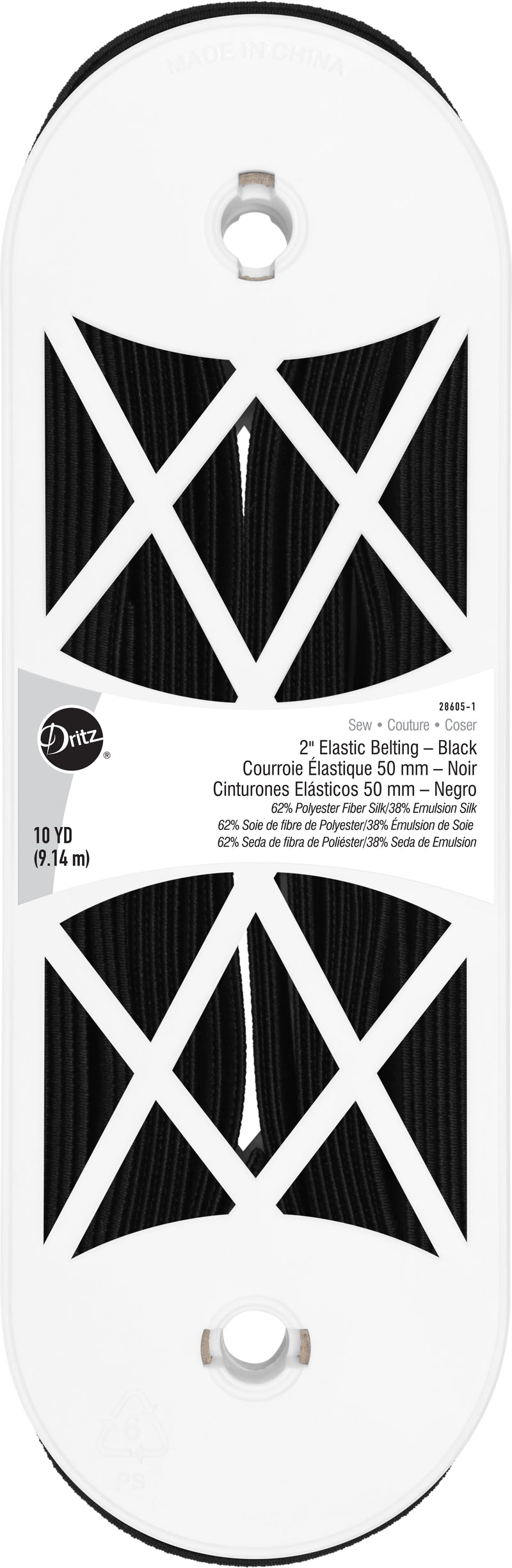 Load image into Gallery viewer, 28605-1|Dritz 2" Elastic Belting, Black, 10 yd