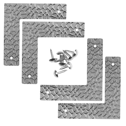 44794-65|Dritz Textured Campaign Corners, Small, Nickel, 4 pc