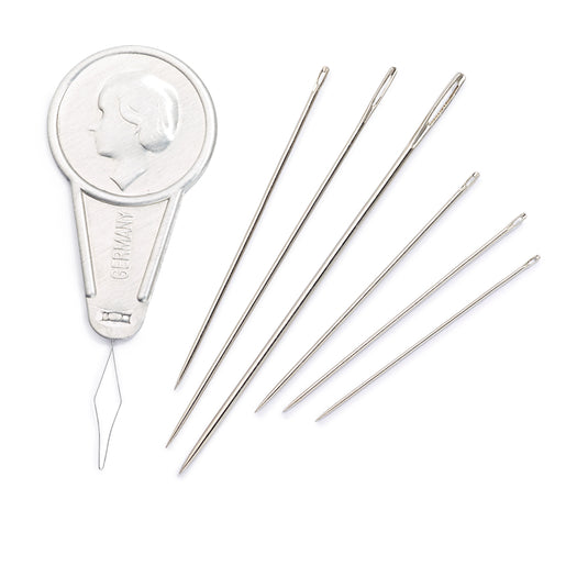 128160|Prym Darning Hand Needles & Threader with Needle Folder, Assorted, 29 pc