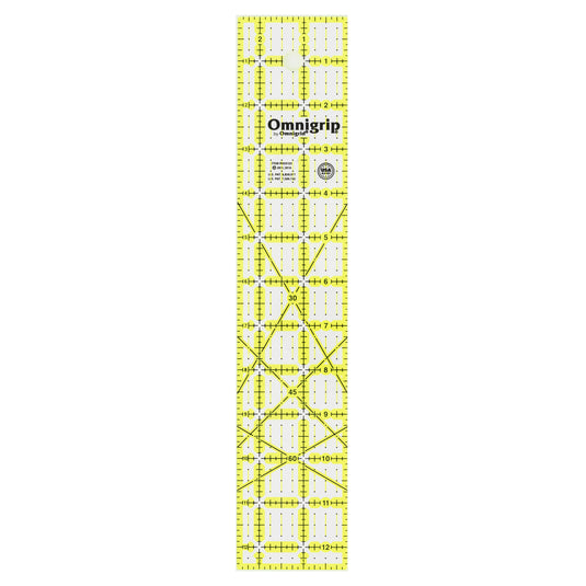 RN25125|Omnigrid Omnigrip Neon Rectangle Ruler, 2-1/2" x 12-1/2"