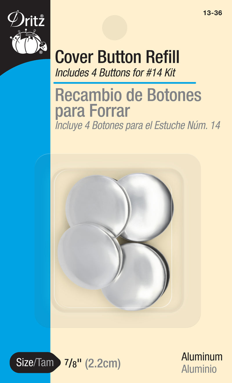 Chargez l'image dans la visionneuse de la galerie, 13-36|Dritz 7/8" Cover Button Refill, 4 Sets, Nickel