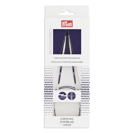 57084|Prym 32" Ergonomic Circular Knitting Needles, US 6 (4mm)