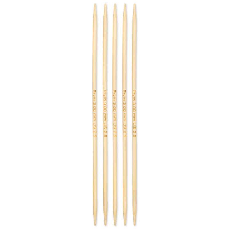 Load image into Gallery viewer, 222202|Prym 6" Double Point Bamboo Knitting Needles, 3mm
