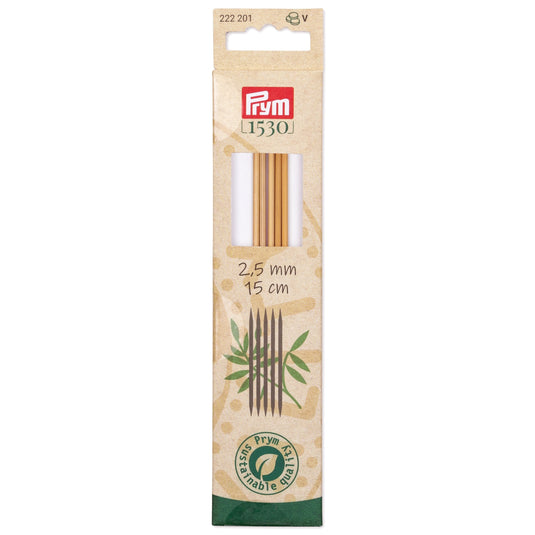 222201|Prym 6" Double Point Bamboo Knitting Needles, 2.5mm