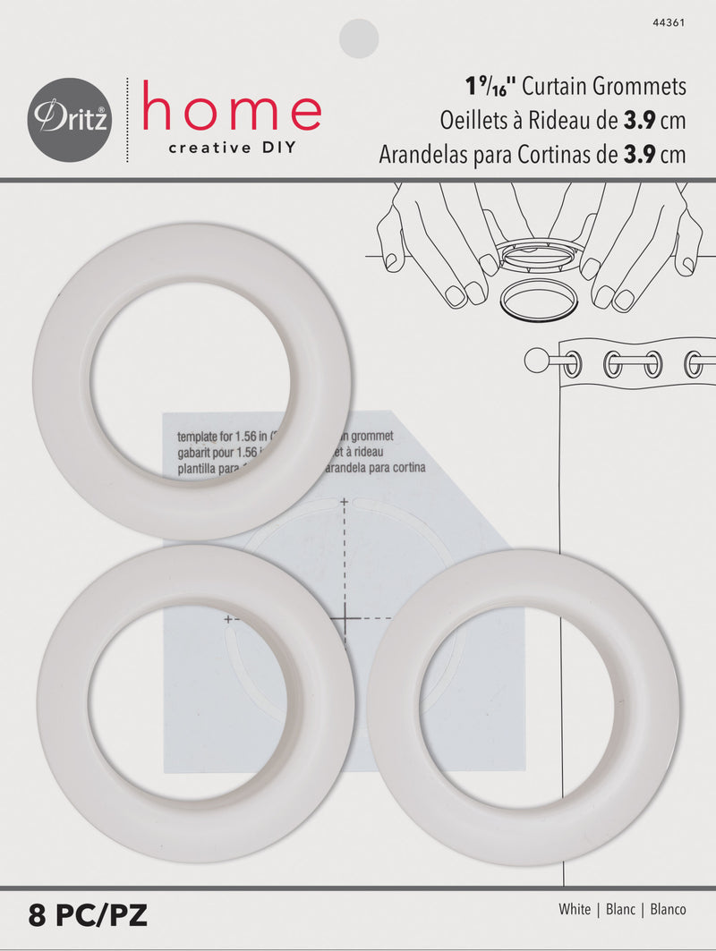 Load image into Gallery viewer, 44361|Dritz 1-9/16" Plastic Curtain Grommets, White, 8 Sets
