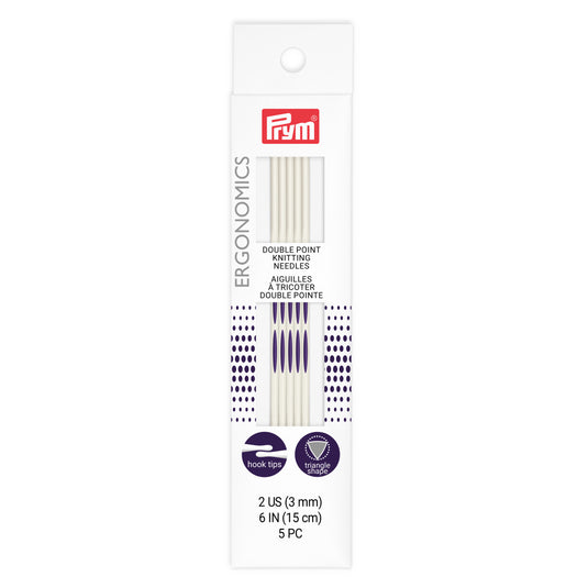 57066|Prym 6" Ergonomic Double Point Knitting Needles, US 2 (3mm)