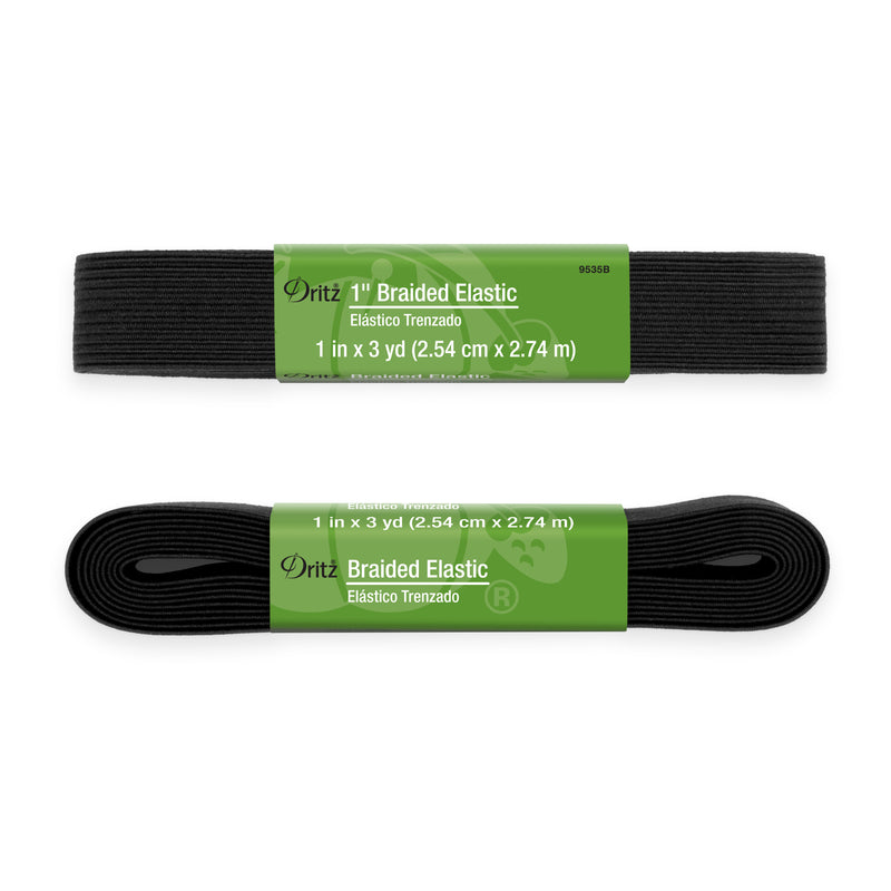Load image into Gallery viewer, 9535B|Dritz 1" Black Braided Elastic, 3 yd