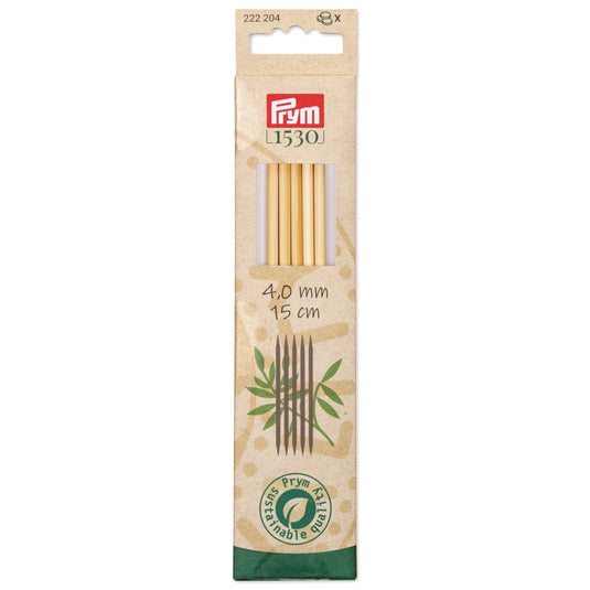 222204|Prym 6" Double Point Bamboo Knitting Needles, 4mm