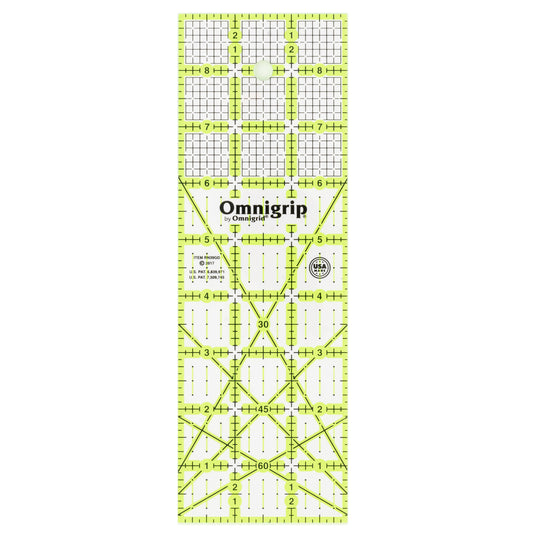 RN39G|Omnigrid Omnigrip Neon Rectangle Grid Ruler, 3" x 9"