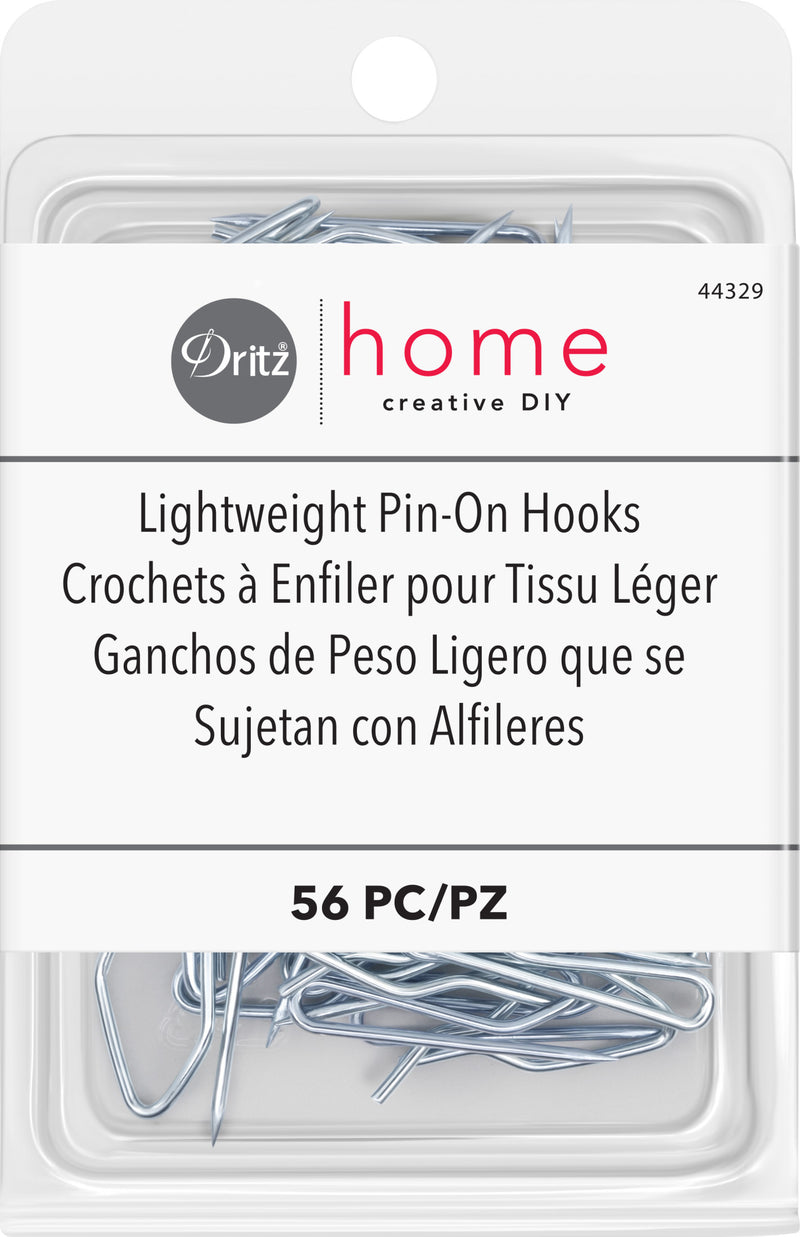 Cargue la imagen en el visor de la galería, 44329|Dritz Lightweight Pin-On Hooks, Silver, 56 pc